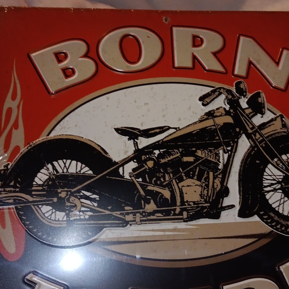 Motorcycle Metal Sign 8 3/4" x 9" in red & black - Picture 2 of 6